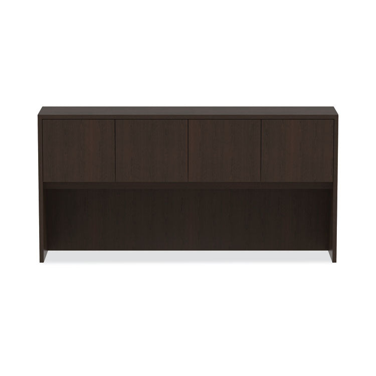 Alera Valencia Series Hutch with Doors, 4 Compartments, 70.63w x 15d x 35.38h, Espresso