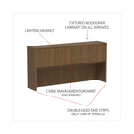 Alera Valencia Series Hutch with Doors, 4 Compartments, 70.63w x 15d x 35.38h, Modern Walnut