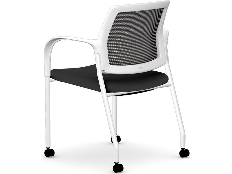 HON Ignition Fabric/Mesh Multipurpose Stacking Chair, Black/Designer White (HIGS6.F.H.IM.CU10.PK7)