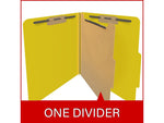 Medical Arts Press Pressboard Classification Folder, 1 Divider, 2" Expansion, Letter Size, Yellow, 10/Box (DV-T42-14-3YLW)