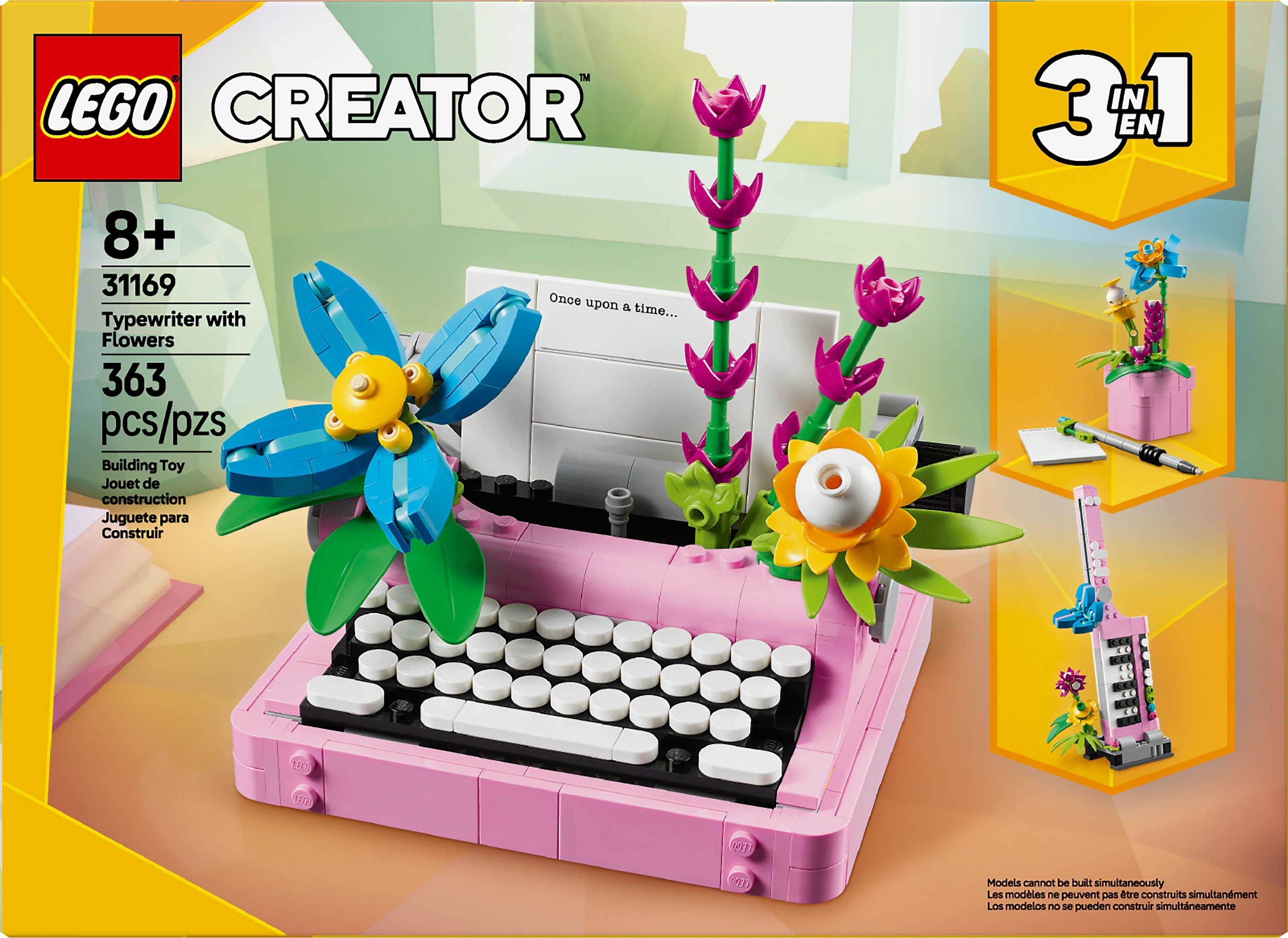 LEGO Creator 3 in 1 Typewriter with Flowers, 363 Pieces (31169)