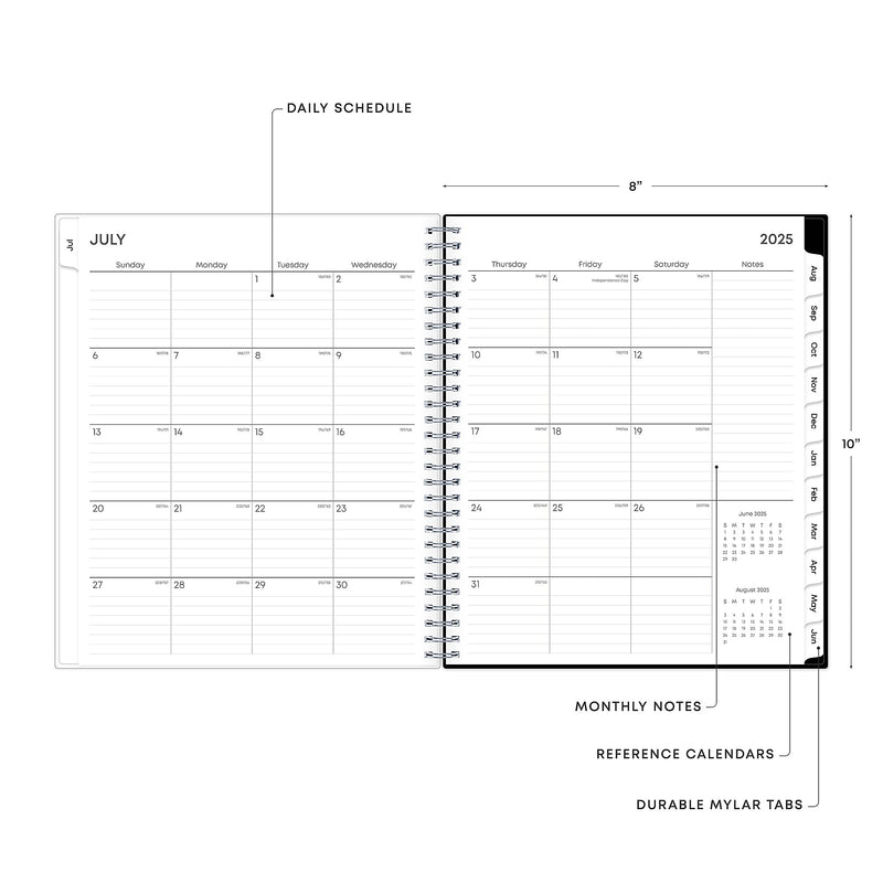 2025-2026 Blue Sky Analeis 8" x 10" Academic Year Monthly Planner, Plastic Cover, Multicolored (130613-A26)