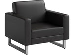 Safco Mirella Vinyl Lounge Chair, Black/Silver (1732MRL2SLVBL)