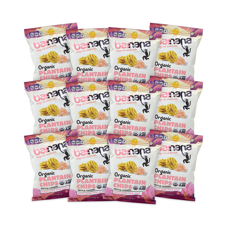 Himalayan Pink Sea Salt Plantain Chips, 2 oz Bags, 12/Pack