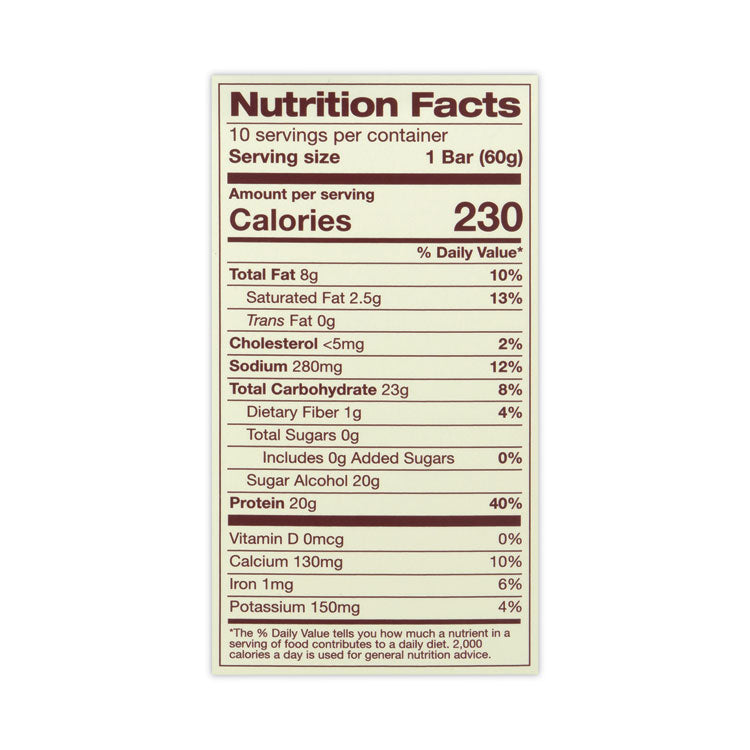 High Protein Bars, Creamy Peanut Butter, 2.1 oz Bar, 10 Bars/Carton
