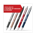 S-Gel Premium Metal Barrel Gel Pen, Retractable, Medium 0.7 mm, Black Ink, Black Barrel, Dozen