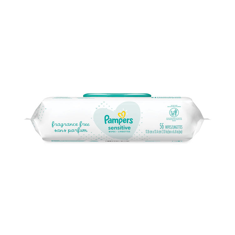 Sensitive Baby Wipes, 1-Ply, 6.8 x 7, Unscented, White, 56/Pack