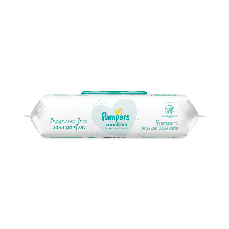Sensitive Baby Wipes, 1-Ply, 6.8 x 7, Unscented, White, 56/Pack, 8 Packs/Carton