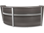 Regency Marque 124.5"W Curved Reception Desk Workstation, Driftwood Gray (77292GY)