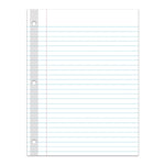 C-Line Reinforced Wide Ruled Filler Paper, 8" x 10.5", 3-Hole Punched, 100 Sheets/Pack, 6/Bundle (CLI21032-6)