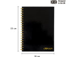 Carpe Diem 1-Subject Notebook, 7.5" x 9.75", Wide-Ruled, 80 Sheets, Black (9375-CD)