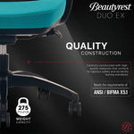 Beautyrest Duo-EX Ergonomic Mesh Swivel Computer Chair, Teal (60051-TEL)