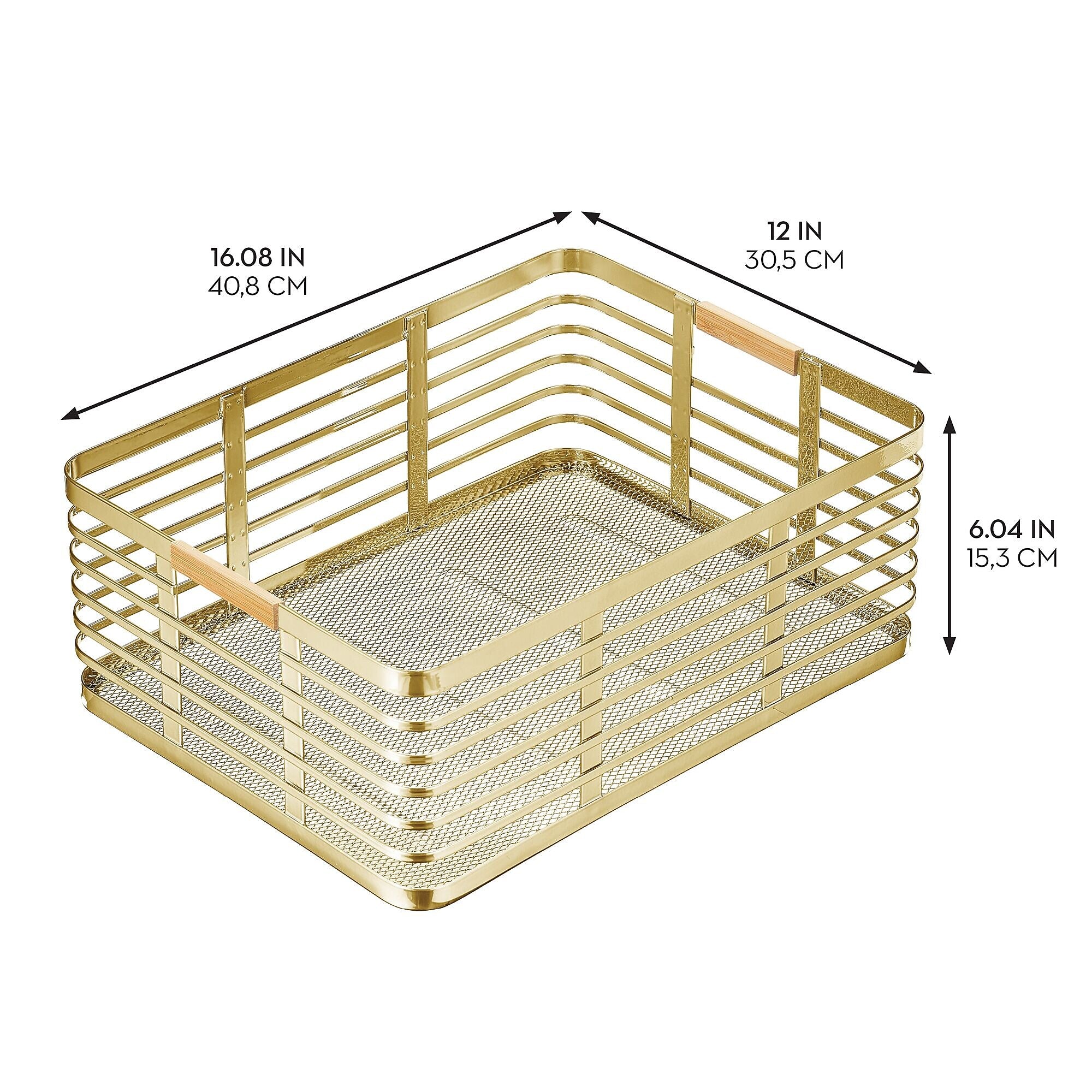 mDesign Steel Organizer, Soft Brass/Natural (25946)