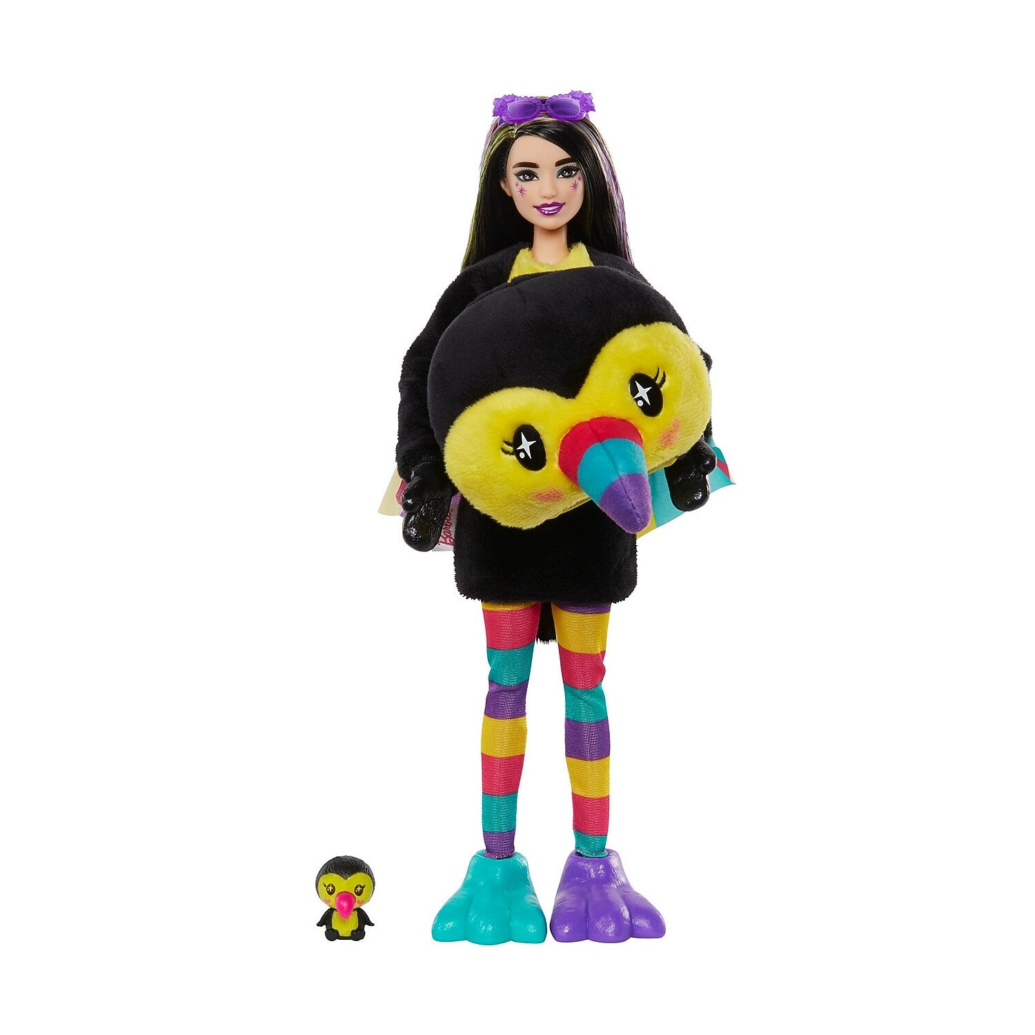 Mattel Barbie Cutie Reveal Jungle Series Doll, Toucan Plush Costume, 4/Pack (HKR00)
