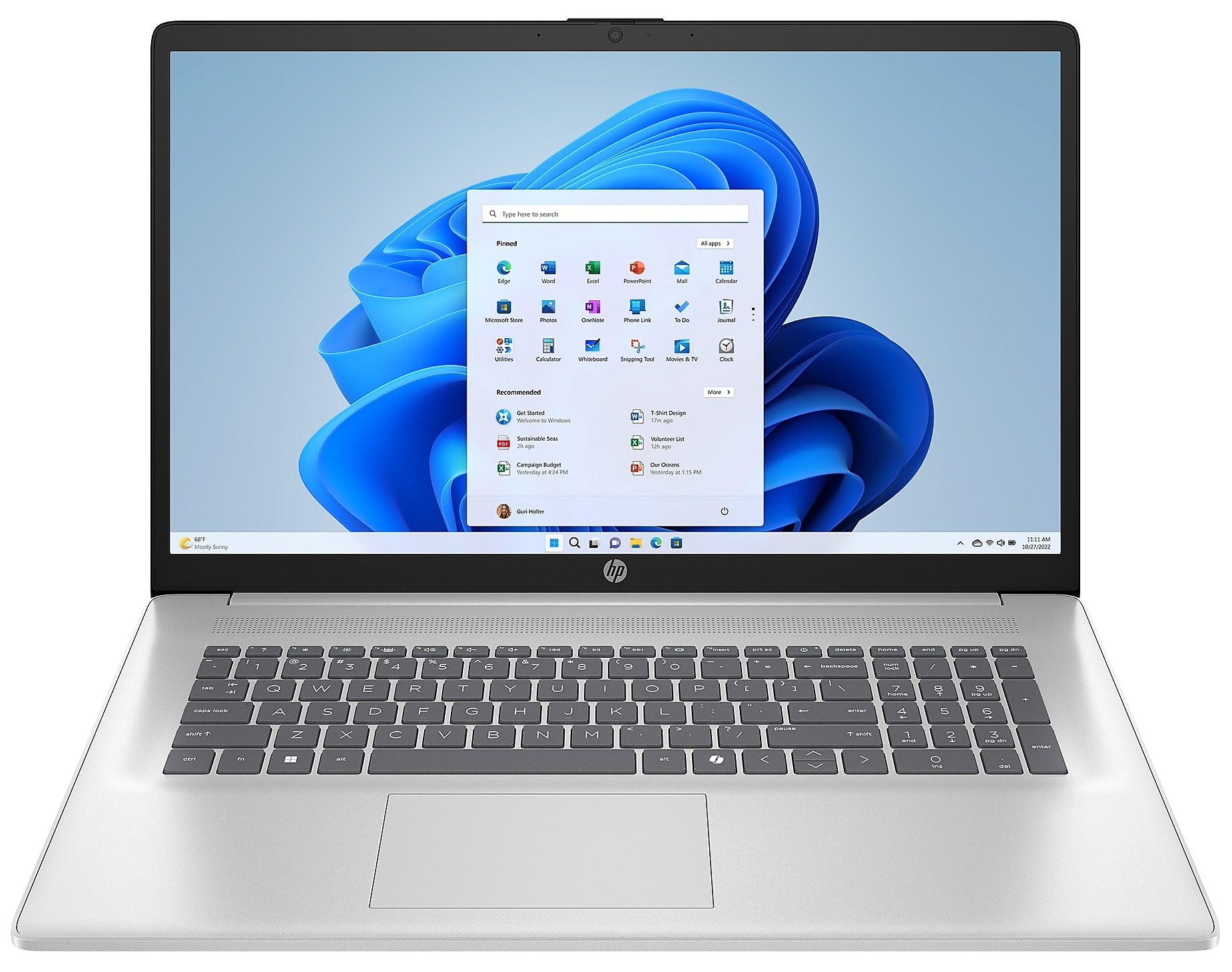 HP 17.3" FHD Laptop, Intel Core i3-N305, 8GB RAM, 512GB SSD, +9.5 hours battery, Windows 11 Home