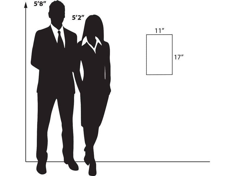 Azar Sign Holder, 11" x 17", Vertical, Wall Mounted, Clear, Acrylic, 2/Pack (122032-2PK)