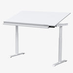 VersaDesk PowerLift 60"W Electric Adjustable Drafting Table, White (PEDT60-WW-APP)