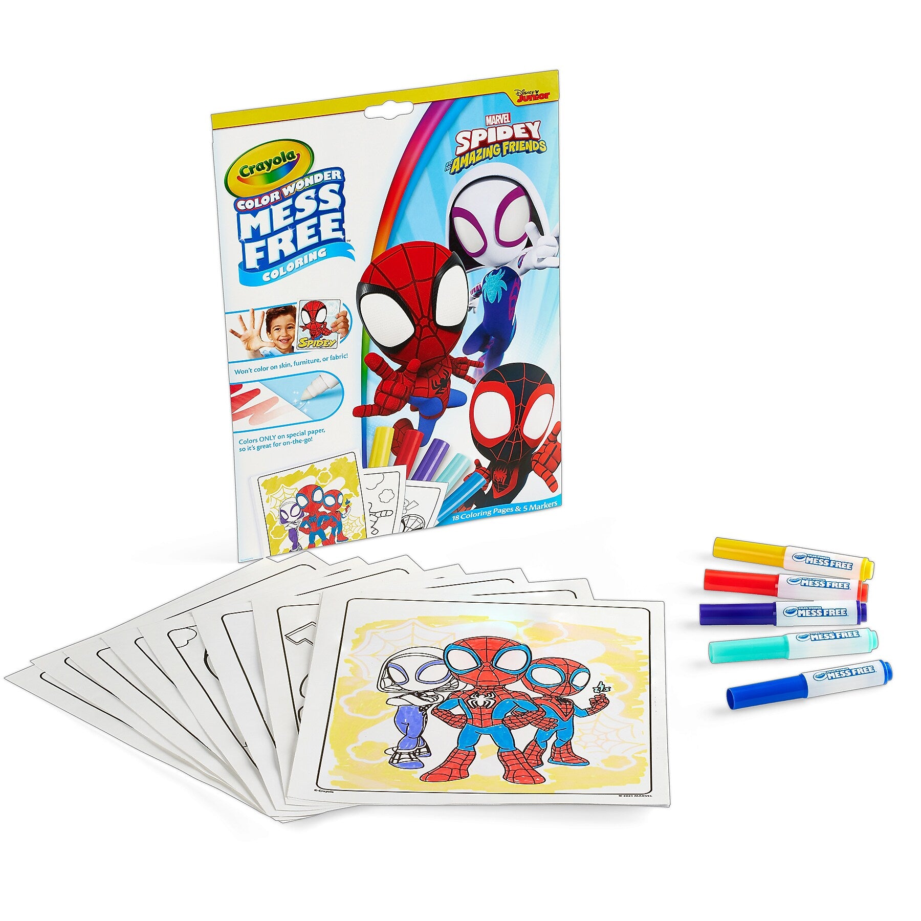 Crayola Color Wonder: Spidey and His Amazing Friends Coloring Book, 18 Pages, 2 Sets/Bundle (BIN752784-2)