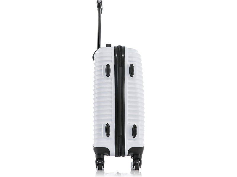 DUKAP Adly 20" Hardside Suitcase, 4-Wheeled Spinner, TSA Checkpoint Friendly, White (DKADL00S-WHI)