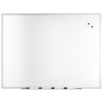 TRU RED™ Magnetic Steel Dry Erase Board, Satin Frame, 4' x 3' (TR61175)