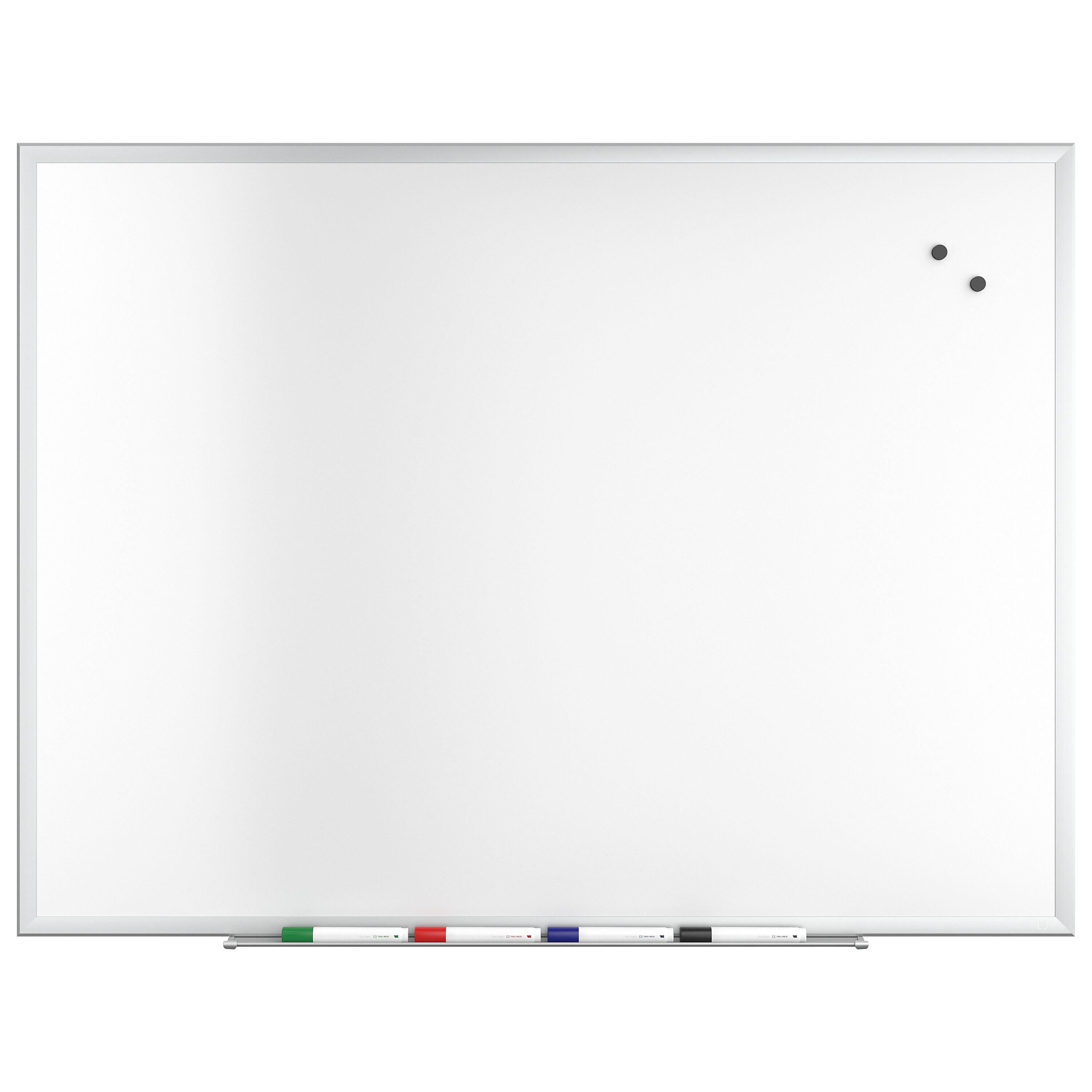 TRU RED™ Magnetic Steel Dry Erase Board, Satin Frame, 4' x 3' (TR61175)