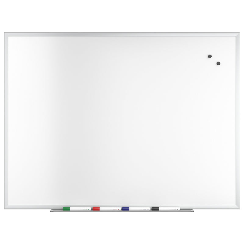 TRU RED™ Magnetic Steel Dry Erase Board, Satin Frame, 4' x 3' (TR61175)