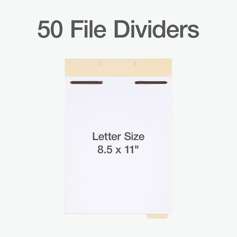 Pendaflex File Divider, Letter, Manila, 50/Pack (75600)