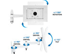 Mount-It! Adjustable Anti-Theft iPad Wall Mount with Swing Arm, White (MI-3774W_G10)