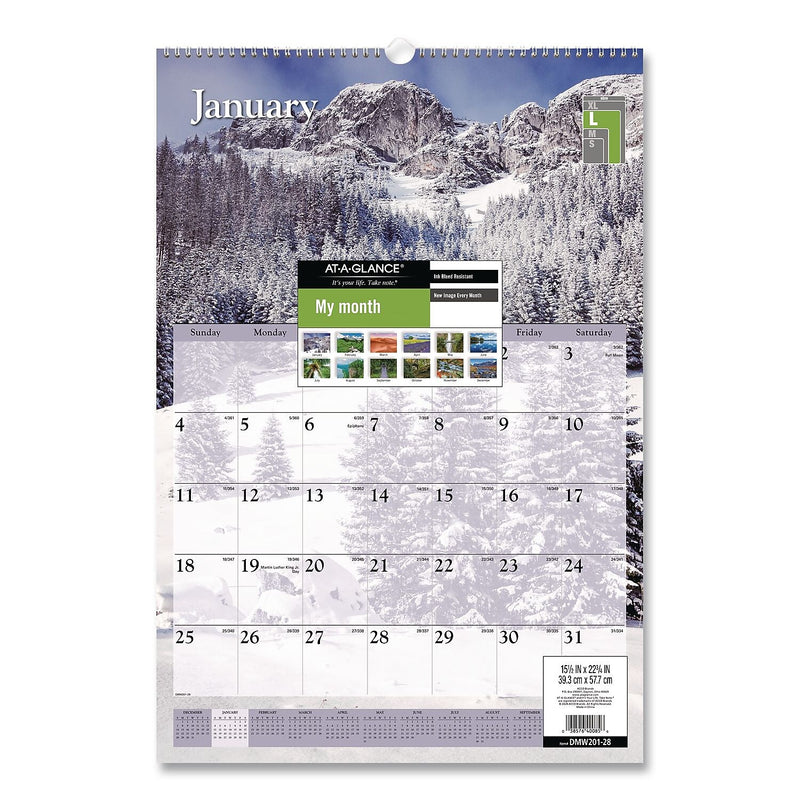 2026 AT-A-GLANCE Scenic 15.5" x 22.75" Monthly Wall Calendar (AAGDMW20128)