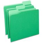 Staples File Folders, 1/3-Cut Tab, Letter Size, Green, 100/Box (ST224543-CC)
