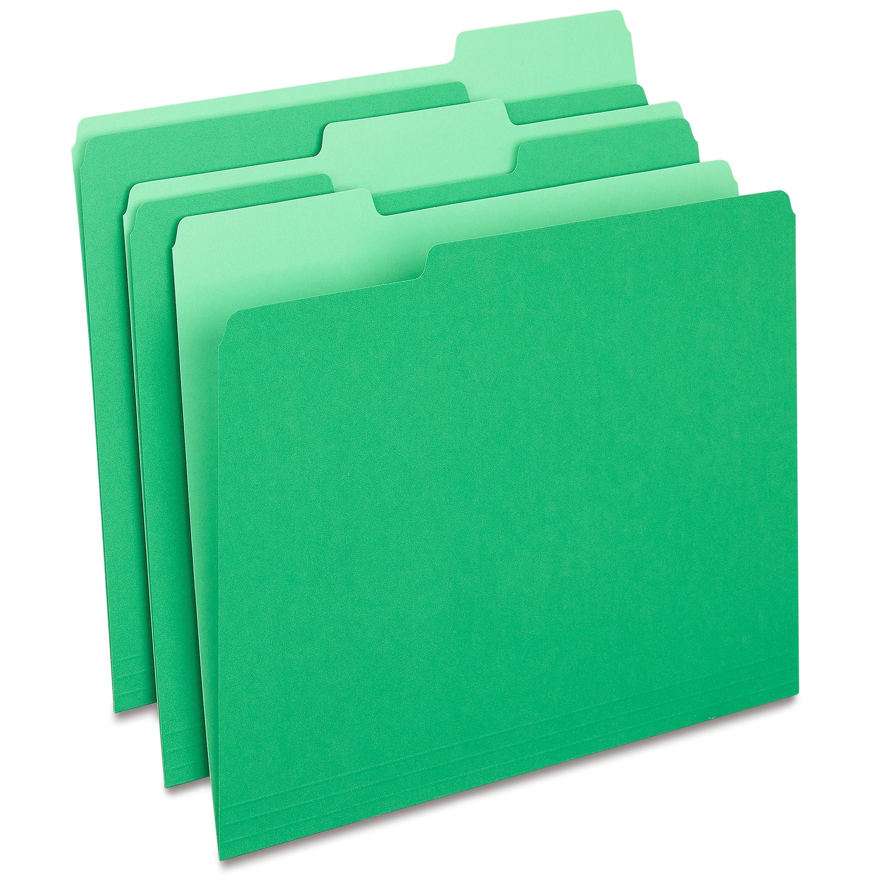 Staples File Folders, 1/3-Cut Tab, Letter Size, Green, 100/Box (ST224543-CC)