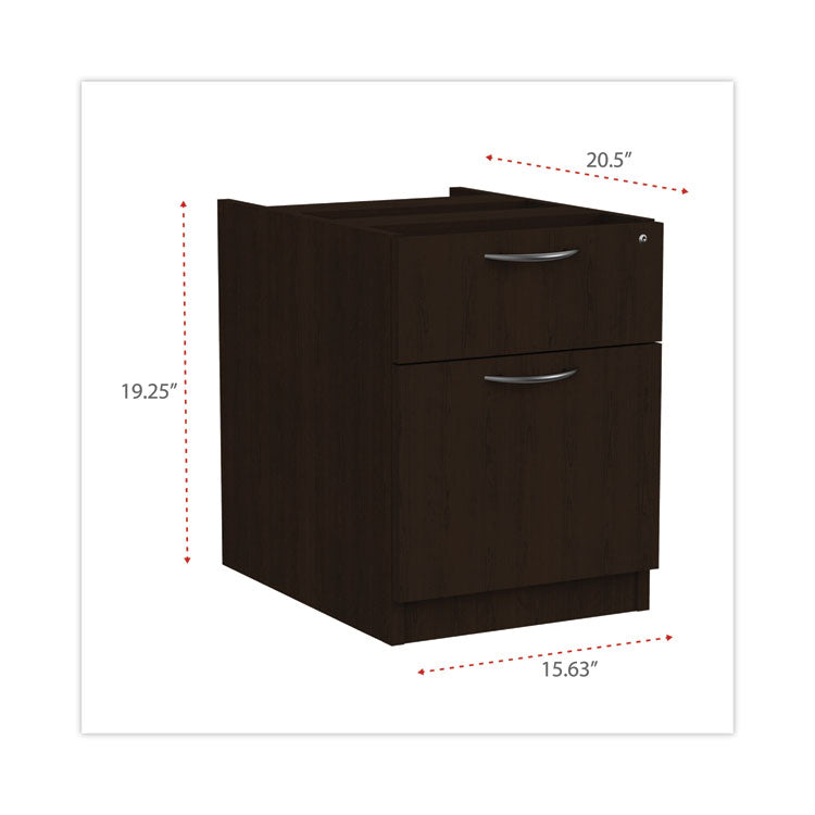 Alera Valencia Series Hanging Pedestal File, Left/right, 2-Drawers: Box/file, Legal/letter, Espresso, 15.63" X 20.5" X 19.25"