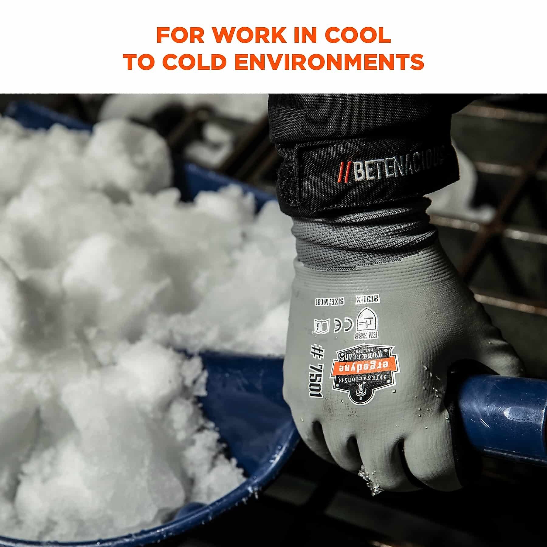 Ergodyne ProFlex 7501 Nitrile Coated Cold Resistant Gloves, 2XL, Gray, 1 Pair (17636)