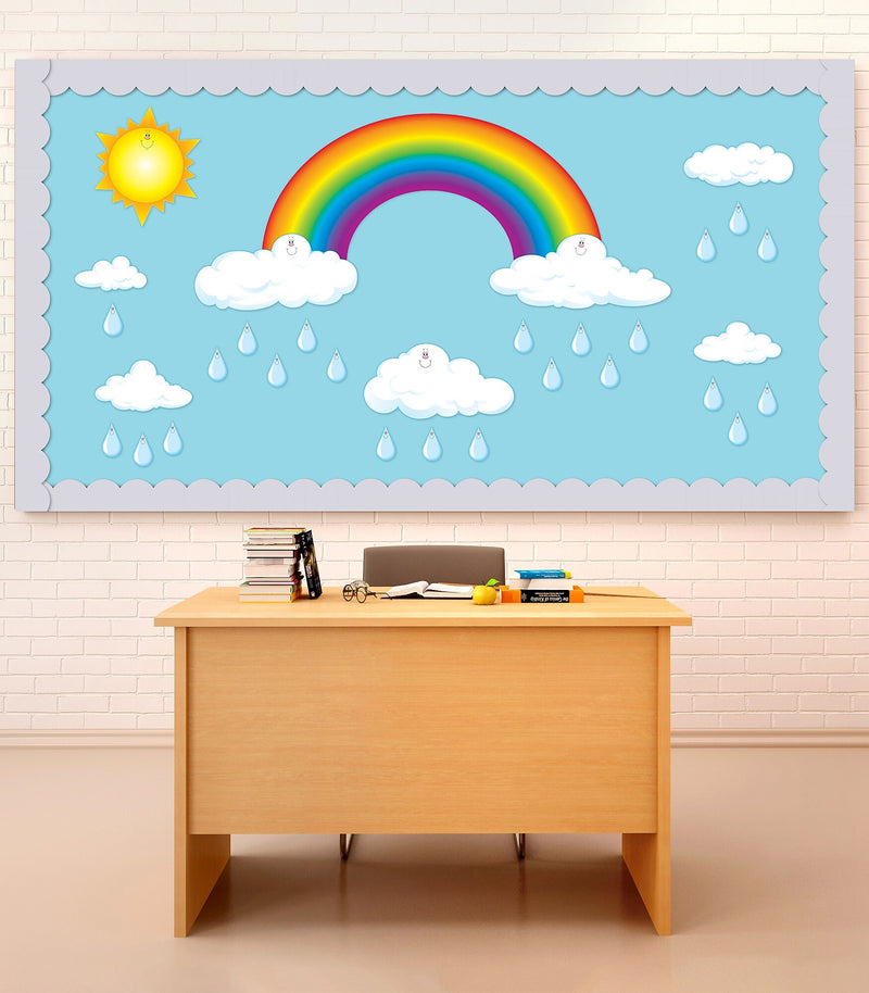 Carson Dellosa Rolled Scalloped Bulletin Board Border, 3" x 65', Whisper Gray (108538)
