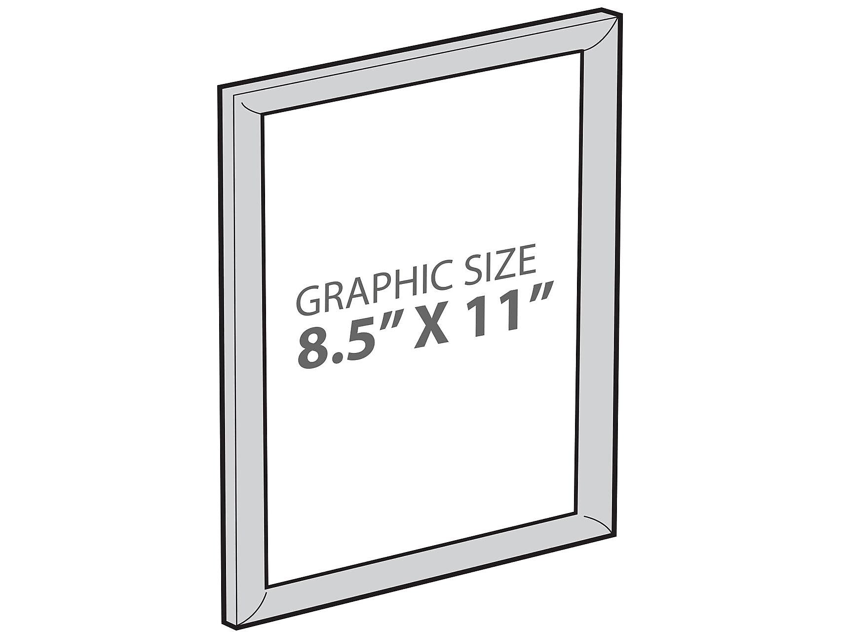 Azar Poster Holder, 8.5" x 11", Wall Mounted, Silver, Plastic, 4/Pack (300336-SLV-4PK)