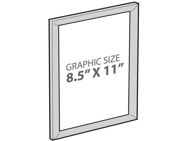 Azar Poster Holder, 8.5" x 11", Wall Mounted, Silver, Plastic, 4/Pack (300336-SLV-4PK)
