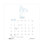 Recycled Academic Zodiac Wall Calendar, 11 x 14, Multicolor Sheets, 12-Month (Aug to July): 2025 to 2026