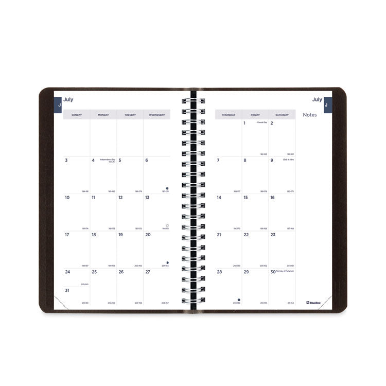 Academic Weekly/Monthly Planner, 8 x 5, Black Cover, 13-Month: July 2025 to Aug 2026