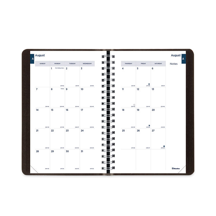 Academic Daily/Monthly Planner, 8 x 5, Black Cover, 12-Month (Aug to July): 2025 to 2026