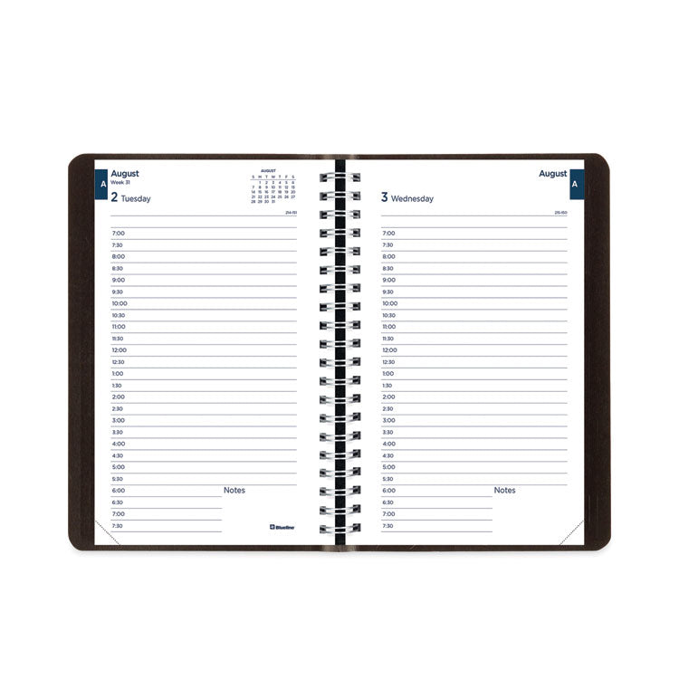 Academic Daily/Monthly Planner, 8 x 5, Black Cover, 12-Month (Aug to July): 2025 to 2026