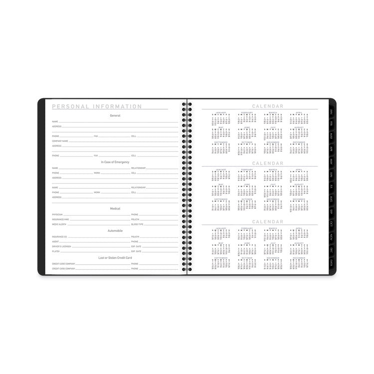 Contemporary Lite Monthly Planner, 11 x 9, Black Cover, 12-Month (Jan to Dec): 2025