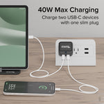 Plugable 40W Dual USB-C Wall Charger, Black (PS-40C2B)