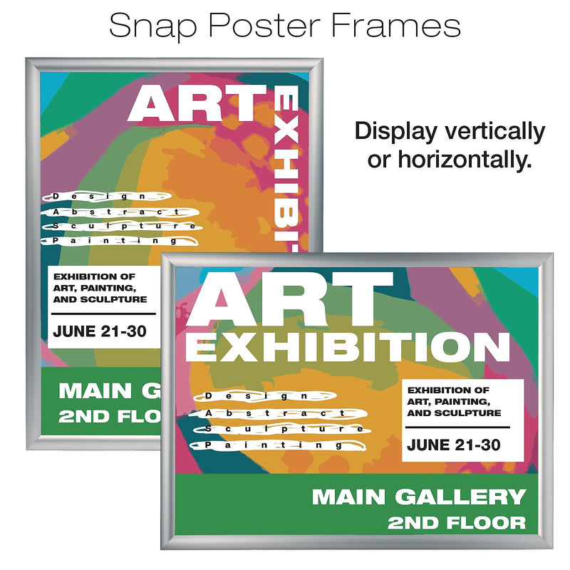 Excello Global Products Poster Holder, 18" x 24", Wall Mounted, Silver Aluminum, 10/Pack (EGP-SF-1824-CP)