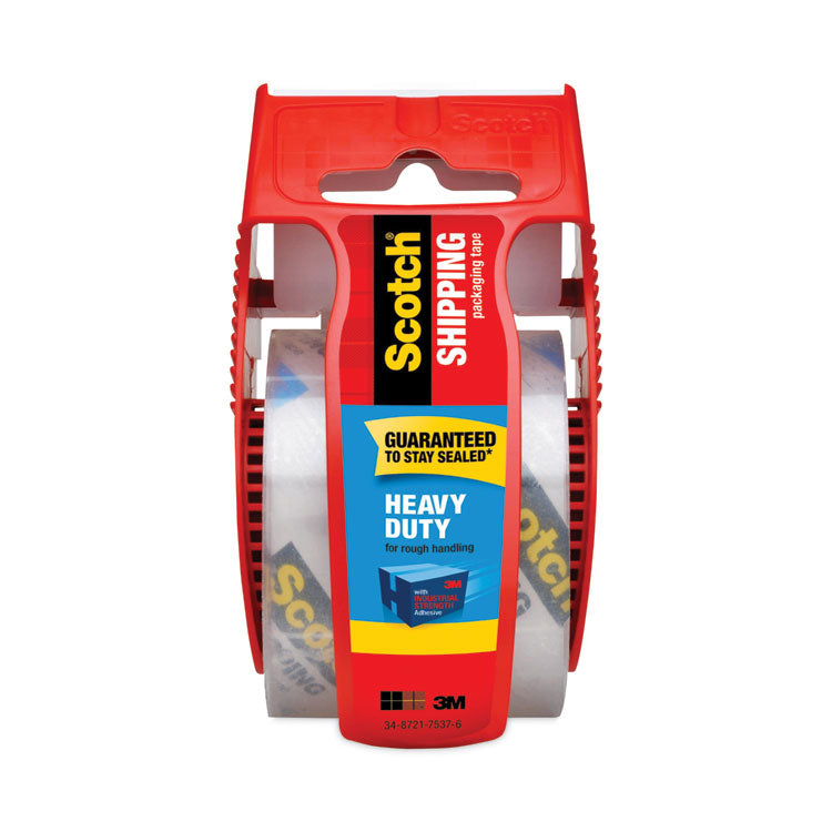3850 Heavy-Duty Packaging Tape With Dispenser, 1.5" Core, 1.88" X 66.66 Ft, Clear