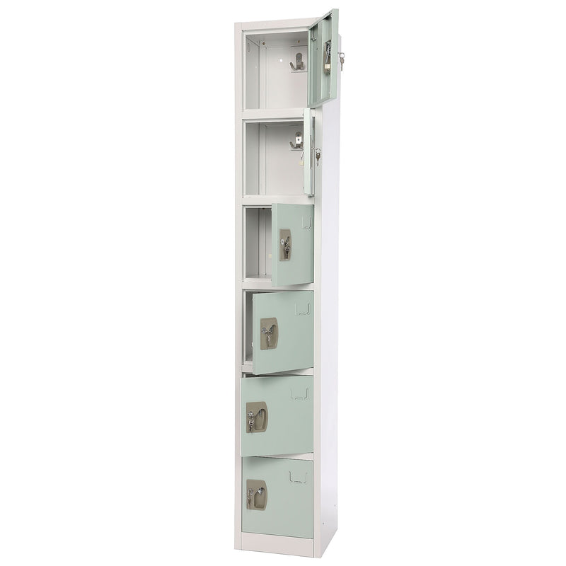 AdirOffice 72" 6-Tier Misty Green Storage Locker (ADI629-206-MGRN)