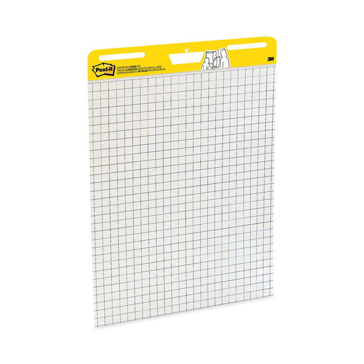 Vertical-Orientation Self-Stick Easel Pads, Quadrille Rule (1 sq/in), 25 x 30, White, 30 Sheets, 2/Carton