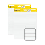 Vertical-Orientation Self-Stick Easel Pads, Presentation Format (1.5" Rule), 25 x 30, White, 30 Sheets, 2/Pack