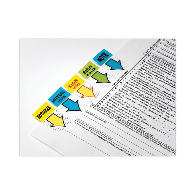 Arrow Message 1" Page Flags, "Initial Here", Blue, 50 Flags Dispensers/2 Dispensers/Pack