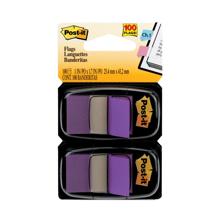 Standard Page Flags in Dispenser, Purple, 50 Flags/Dispenser, 2 Dispensers/Pack