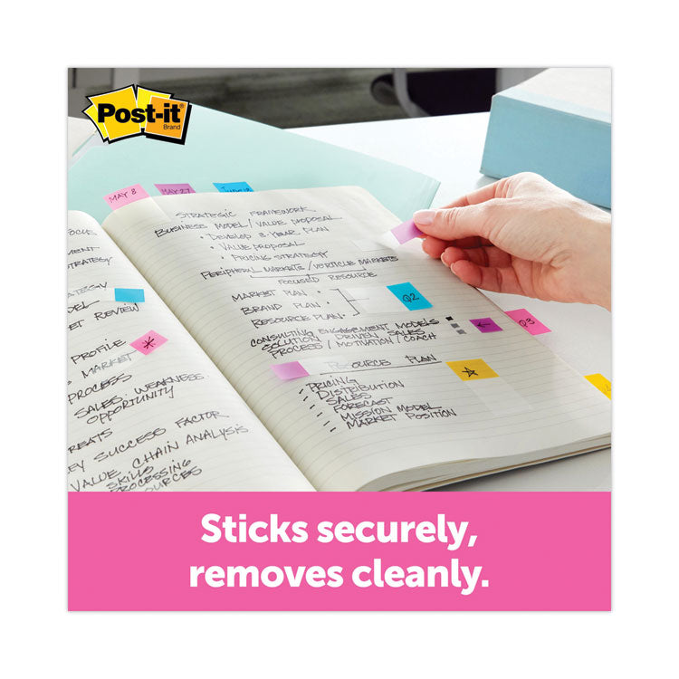 Arrow Message 0.5" Page Flags w/Dispensers, "Sign Here", Asst Primary, 30 Flags Dispenser, 4 Dispensers/Pack